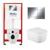 Комплект Tece TC412002510 Инсталляция для унитаза Tece + Унитаз подвесной beWash Schutz безободковый, с сиденьем микролифт, белый глянец