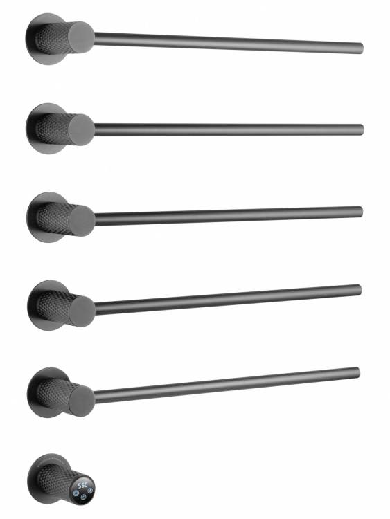 Полотенцесушитель электрический Wonzon & Woghand WW-A355-GM встраиваемый, Темный графит