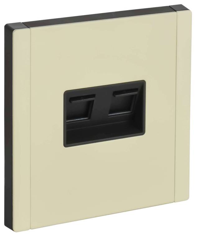 Розетка компьютерная RJ45 2-местная IEK Forte&Piano FP-K20-2-M-K41 серый сланец