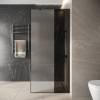 Душевая перегородка Niagara Nova NG-481-90FBLACK профиль черный матовый, стекло рифленое тонированное, 90x200 фото 3