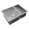Мойка кухонная Paulmark Next 58/2S Uni PM225844-BS Брашированная Сталь, 58x44 фото 2