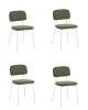 Набор из 4 стульев Stool Group Chao 3277-ST-4 CD2302-19 green w.l X4 зеленый белые ножки