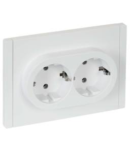 Розетка 2-местная с заземлением IEK Forte&Piano FP-R21-16-1-K01 белый