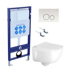 Комплект Aquatek Дива SET AQUATEK ДИВА-016 4в1 кнопка хром глянцевый