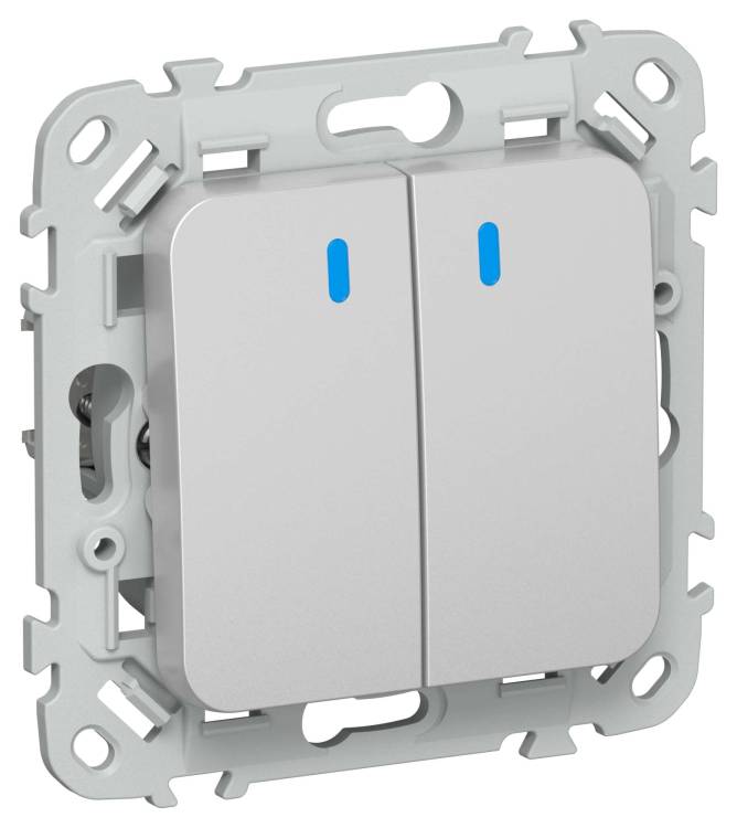 Выключатель 2-клавишный IEK Flite FI-V24-1-10-1-K47 алюминий