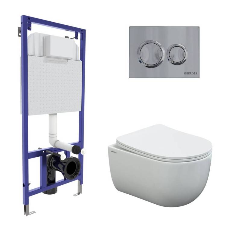 Комплект Berges Novum 43241 кнопка О3 хром глянец