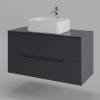 Тумба с раковиной Orange Line Li-100TugMDF+B02-460W графит матовый, 100 см фото 2