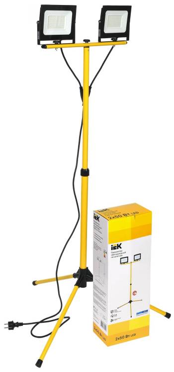 Прожектор светодиодный на штативе IEK СДО 06-2x50Ш LPDO606-2X050-65-K02