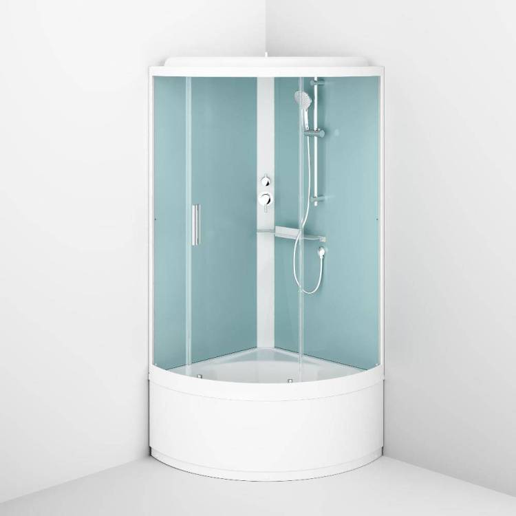 Душевая кабина AM.PM X-Joy W88C-401A-090WT 90x90, четверть круга, высокий поддон, профиль белый, стекло прозрачное