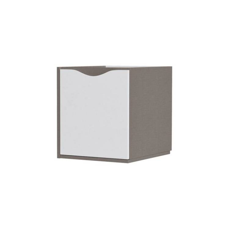 Тумба под раковину Equil Smile tpSMILE40.1D.L-04 подвесная, белый, серый, 40x46.6