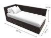 Кровать Лига Диванов Лига-039 122080L коричневый левая 90x200 фото 8