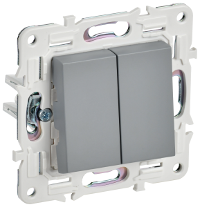 Выключатель 2-клавишный перекрестный IEK Skandy SK-V23-0-10-K03 серый