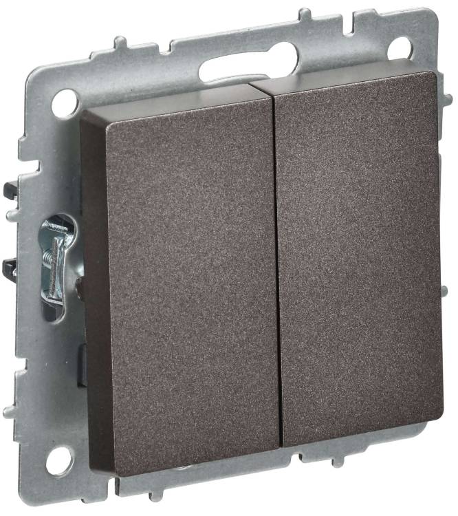 Выключатель 2-клавишный перекрестный IEK Brite BR-V23-0-10-K45 темная бронза