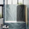 Шторка на ванну MaybahGlass MGV-604-3 поворотная, на монопетле, стекло графит матовый, профиль золото, 1400x400