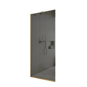 Душевая перегородка MaybahGlass MGD-698-3у 79x195, стекло графит 8 мм, профиль золото