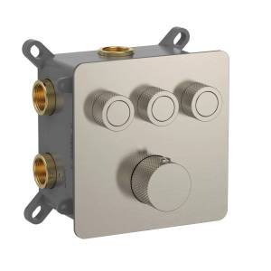 Термостатический смеситель AQUAme AQM8812BN с регулировкой напора, с внутренней частью, никель шлифованный