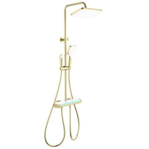 Душевая стойка Wonzon & Woghand WW-B4174-BG золотая, с термостатом