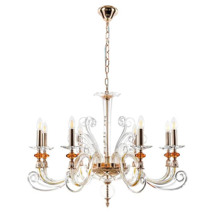Люстра Crystal Lux Catarina Sp8 V2 Gold/Transparent-Cognac