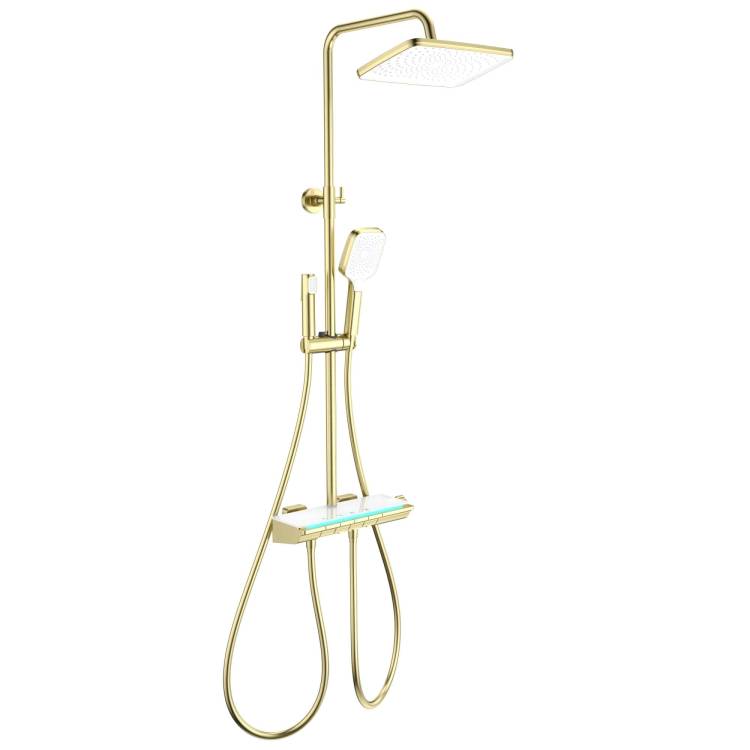 Душевая стойка Wonzon & Woghand WW-B4174-BG золотая, с термостатом