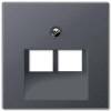 Накладка 2-ой наклонной телефонной/компьютерной розетки Jung A 500 антрацит A569-2BFPLUAANM