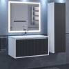 Тумба с раковиной Uperwood Next Premium 3930205166 подвесная, 1 ящик, белая, графит, 80 см фото 4