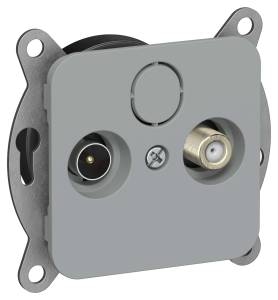 ТВ-розетка TV+SAT оконечная IEK Flite FI-AF23-O-K03 серый