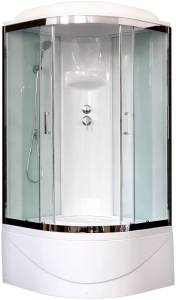 Душевая кабина Royal Bath RB 100BK6-WT-CH с высоким поддоном, с сиденьем
