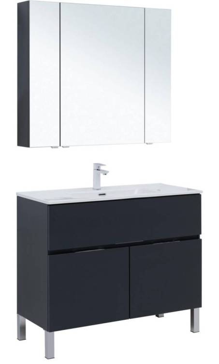 Мебель для ванной Aquanet Алвита New 00273988 1 ящик, 2 дверцы, антрацит