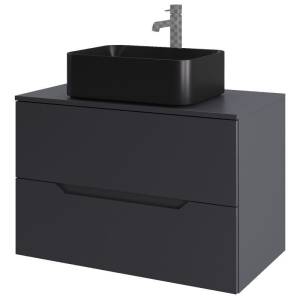 Тумба с раковиной Orange Line Li-80TugMDF+B02-460MB графит матовый, 80.5 см