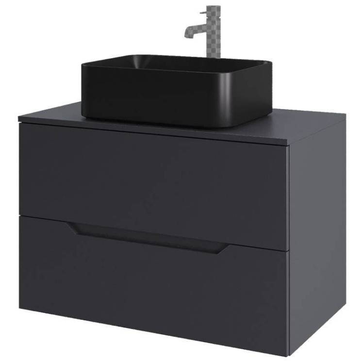 Тумба с раковиной Orange Line Li-80TugMDF+B02-460MB графит матовый, 80.5 см