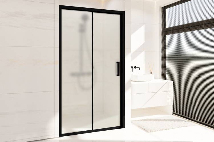 Душевая дверь в нишу Royal Bath Accord RB135HS-C-BL профиль черный, стекло матовое, 135x200