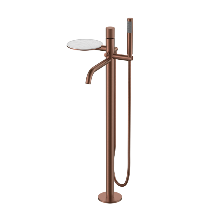 Смеситель для ванны Boheme Stick 129-BRB.4 напольный, Brushed Bronze ручка Spirale