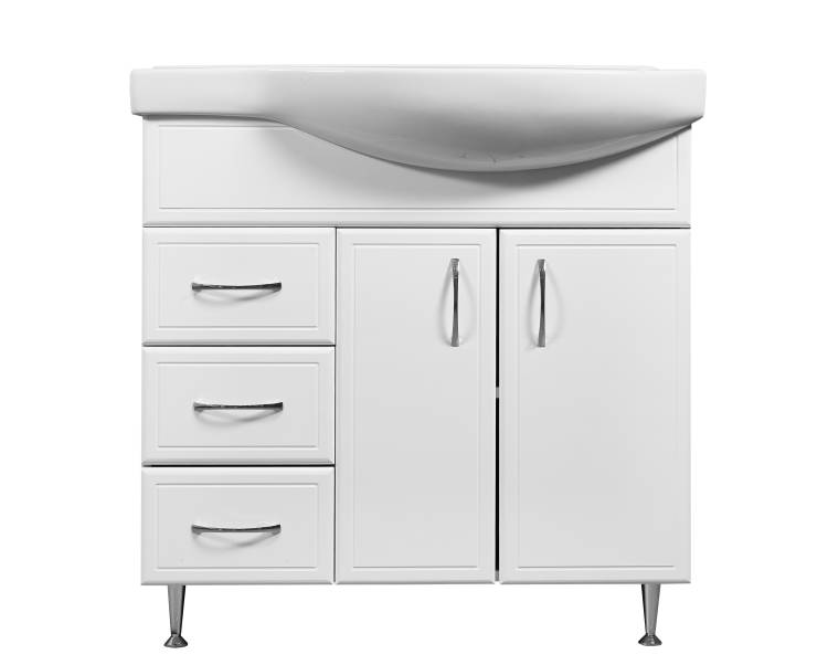 Тумба с раковиной Stella Polar Концепт 82 SP-00000129 левая, белый, раковина Коралл 83, левая