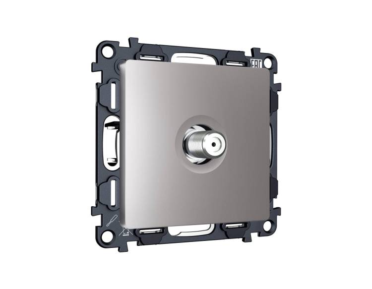 Комплект механизма TV розетки SAT Ambrella Volt MA MA513050 сталь матовый