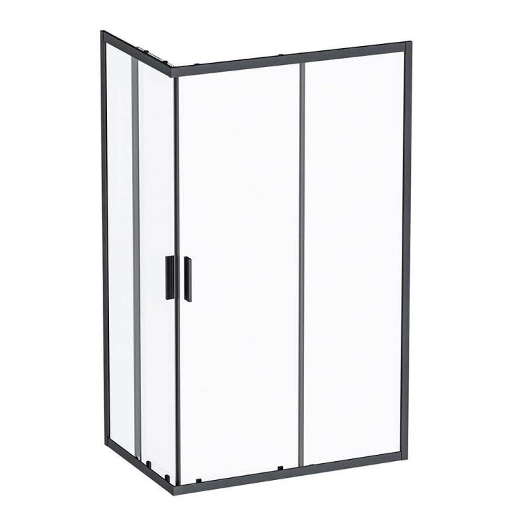 Душевое ограждение AM.PM Gem S W93G-404-120280-BT профиль черный матовый, стекло прозрачное, 120x80