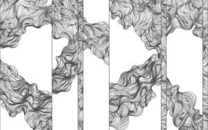 3D Фотообои Artegrafico «Черно-белые линии геометрии» LST-015 канвас