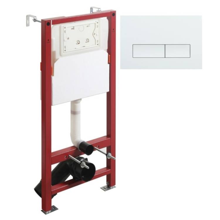 Система инсталляции для унитазов Agger ACC500+APB0288 клавиша белая глянцевая