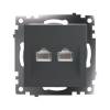 Розетка компьютерная 2-местная Stekker GLS00-7109-06 50008