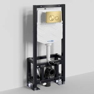 Система инсталляции для унитазов Wasserkraft Dill 61TLT.010.ME.MG02 клавиша золото матовое