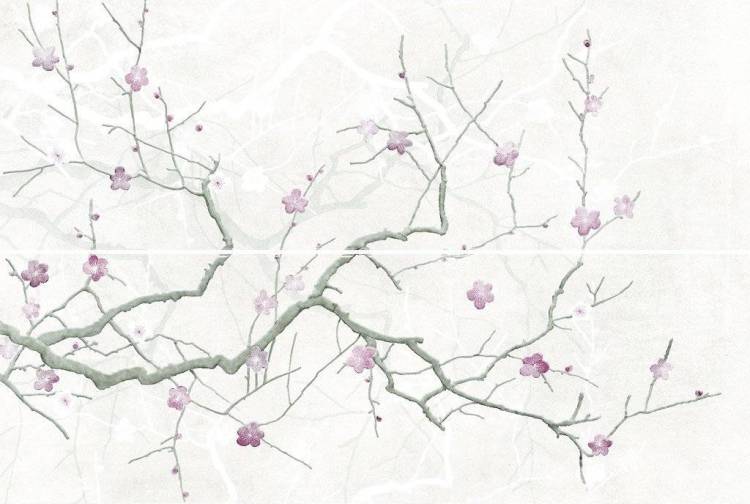 Панно Cersanit Haiku HI2U522DT-63 светло-серый 50x75