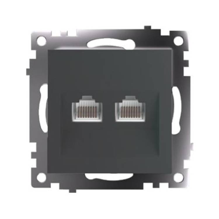 Розетка компьютерная 2-местная Stekker GLS00-7109-06 50008
