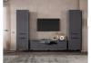 Стенка в гостиную Woodville Иадама 620703 графит, графит софт комплектация 9