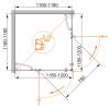 Душевой уголок Cezares VERONA-W-A-2-120-C-Cr профиль хром, стекло прозрачное, 120x120x195 фото 3