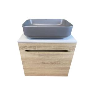 Тумба с раковиной Sintesi STL.W7015_SIN-LVB-APP-409GM подвесная, Дуб сонома, серый матовый