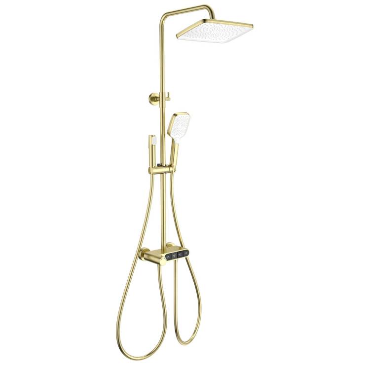 Душевая стойка Wonzon & Woghand WW-B3112-BG золотая, с термостатом
