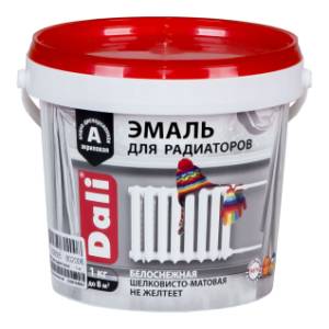 Эмаль для радиаторов акриловая антикоррозионная Dali шелковисто-матовая белый 1 кг