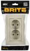 Розетка 2-местная с заземлением и шторками IEK Brite BR-R28-16-K10-F бежевый фото 6