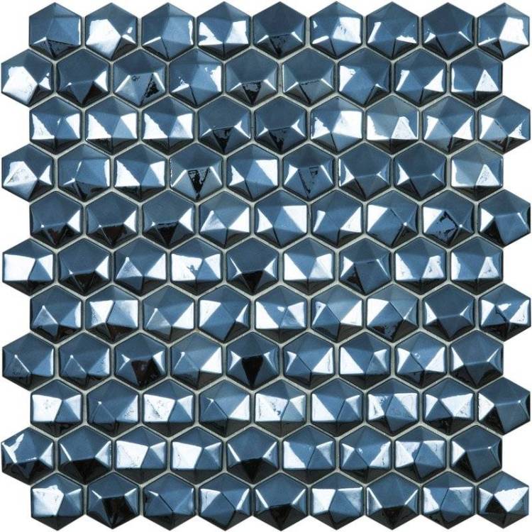 Мозаика Vidrepur Diamond Hex №358D Черный 30.7x31.7