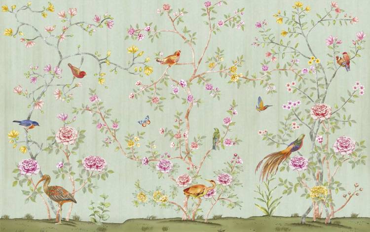 Бесшовные Eco обои Ortograf Flora 31270 Chinese garden Жемчуг ОЕ-Р3