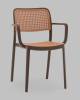 Стул Stool Group Yona PP-297 brown 36025 коричневый, пластиковый с подлокотниками фото 2